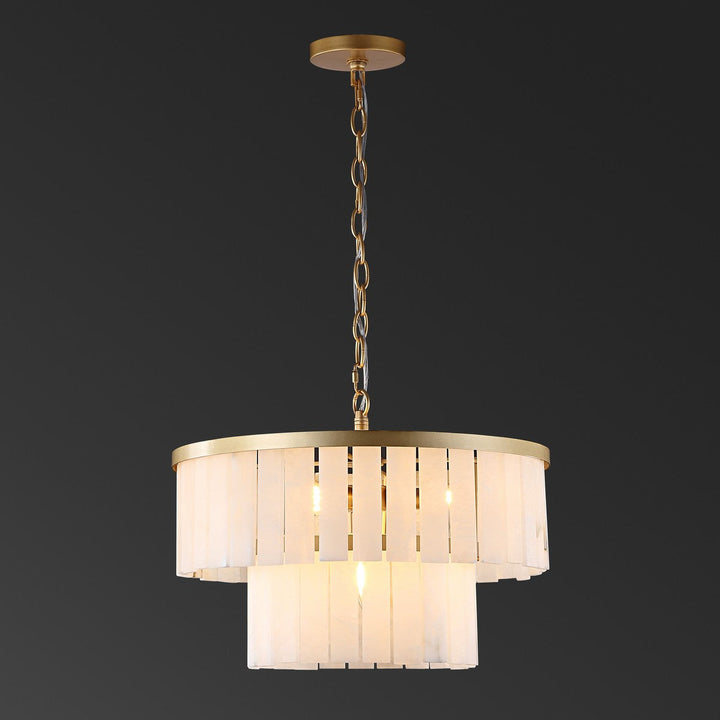 KIANDRA MARBLE 2 TIER CHANDELIER - Sway Living