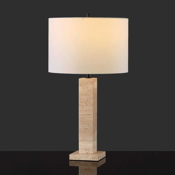 HANNABETH TRAVERTINE TABLE LAMP - Sway Living