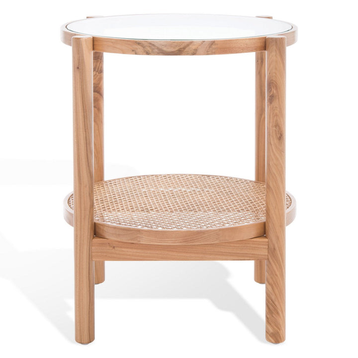 KARYNA RATTAN AND GLASS ACCENT TABLE - Sway Living