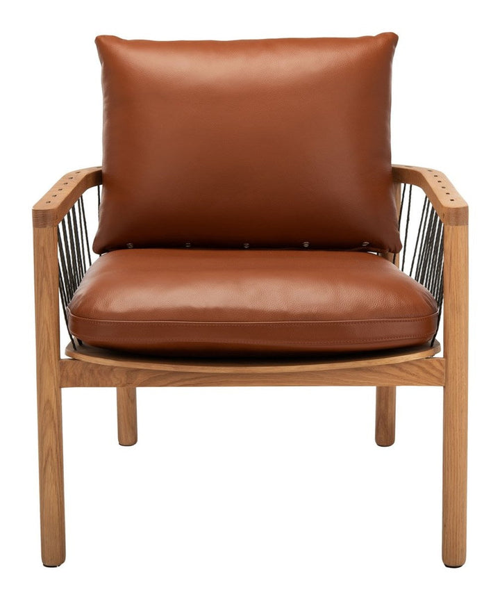 CARAMEL MID-CENTURY LEATHER CHAIR - Sway Living